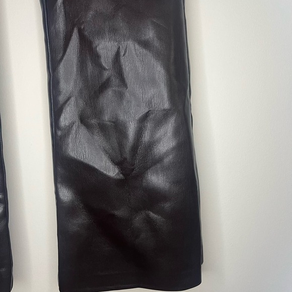 NWT Aritzia Wilfred Beatrix Faux Leather Flare Pant Rich Mocha Brown - Picture 3 of 8